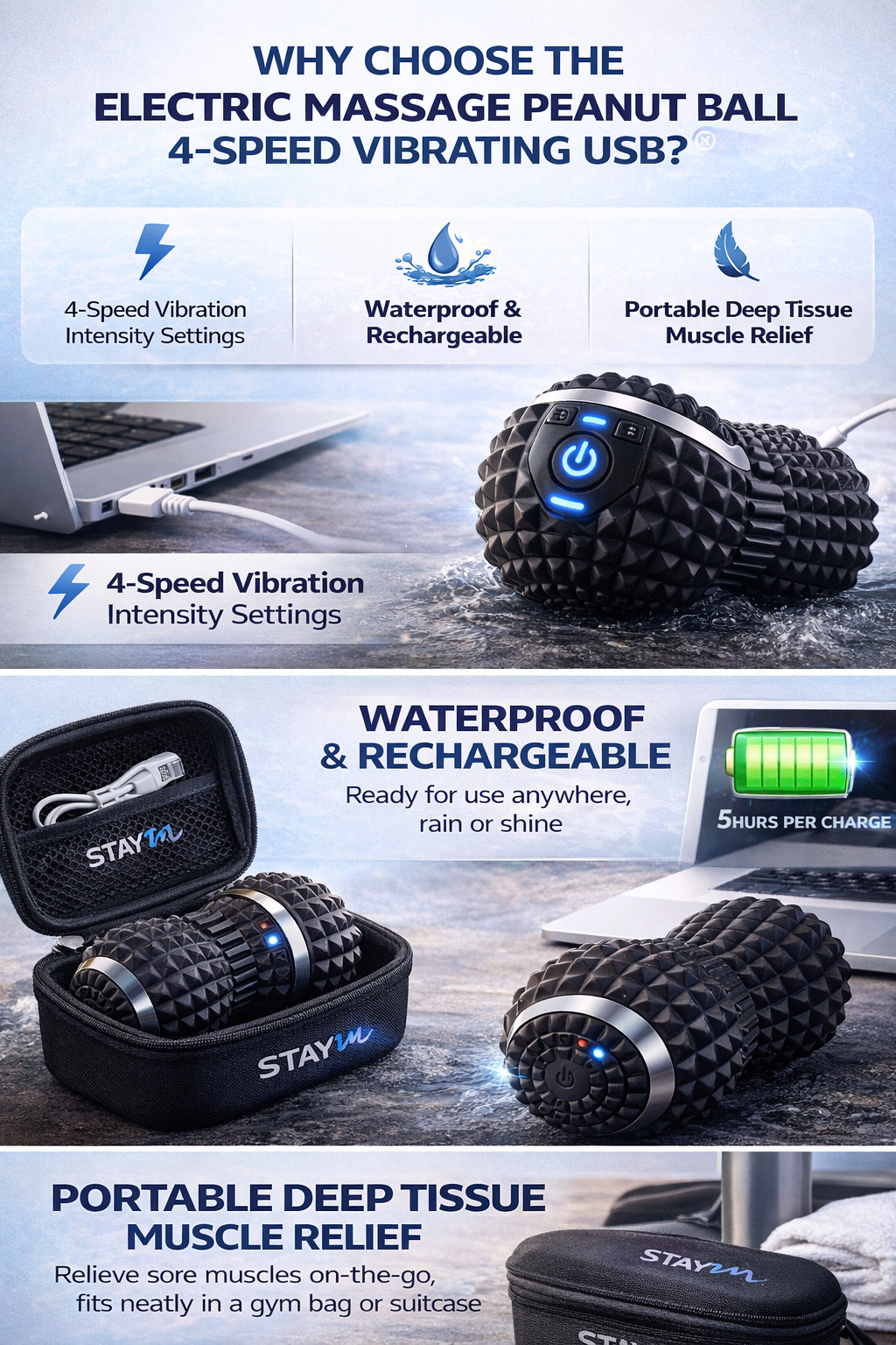 Deep Tissue Recovery Ball™ Relieve muscle tension, knots & soreness in minutes - at home, gym or work