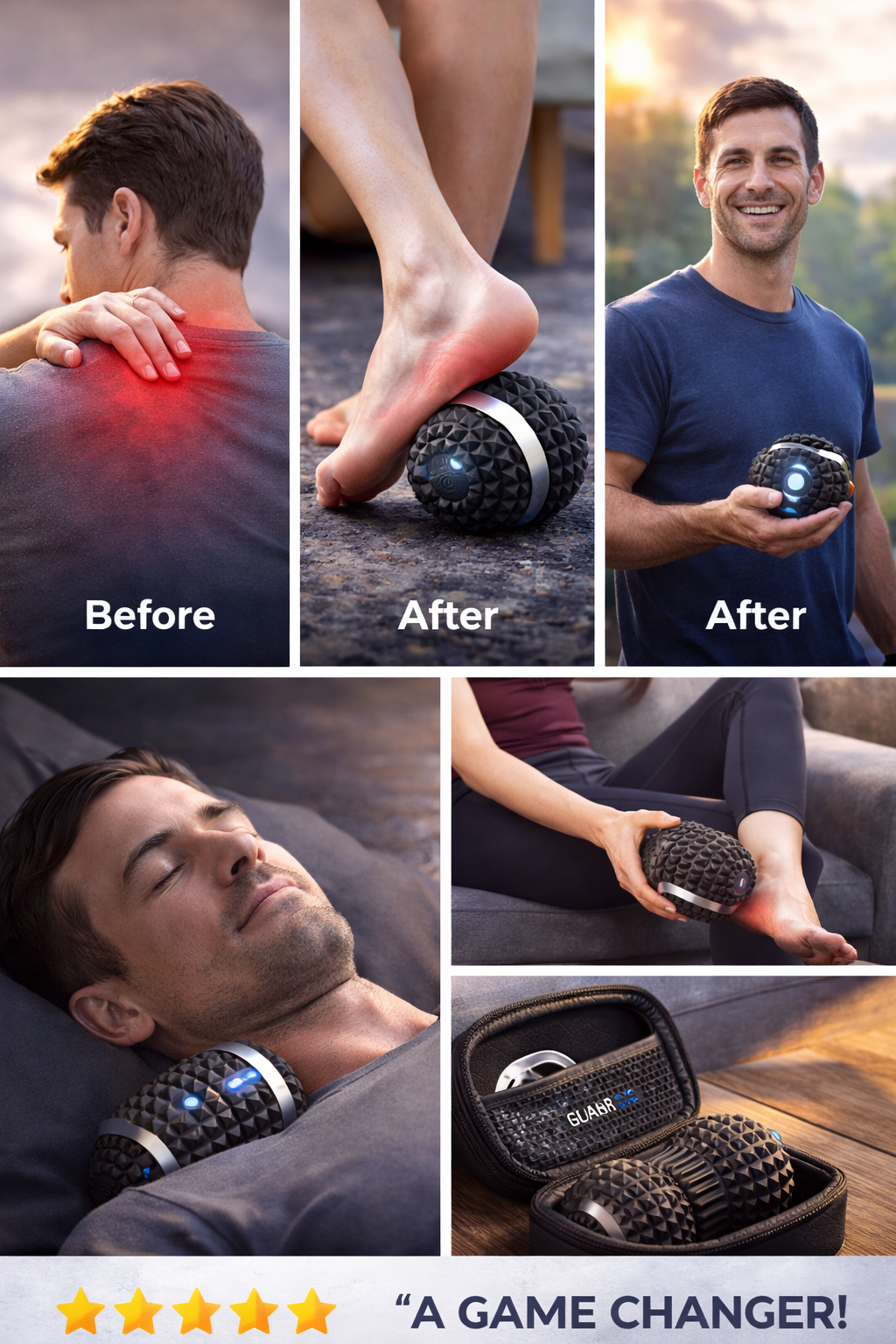 Deep Tissue Recovery Ball™ Relieve muscle tension, knots & soreness in minutes - at home, gym or work