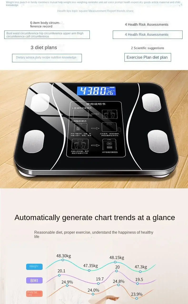 Digital Scale With Fat Loss Tracking | Smart Body Fat scale