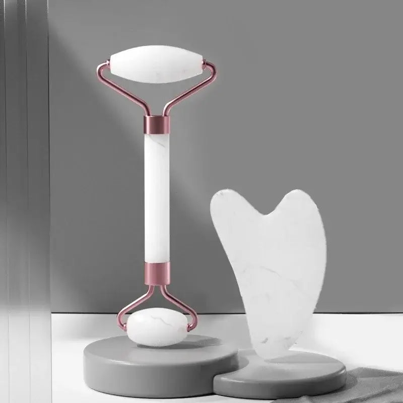 Face Roller And Gua Sha Combo | 2pcs Face Massager Roller