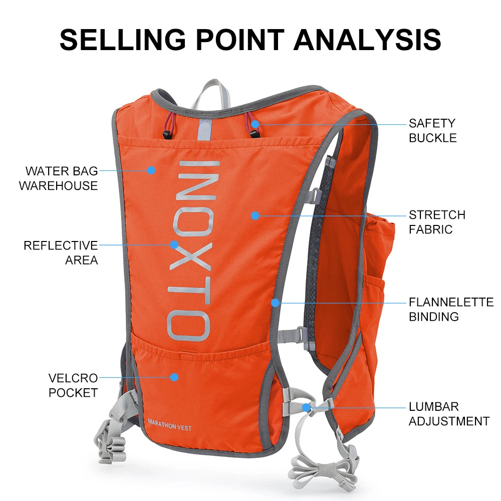 Quick-drying running backpack 5L ultra-light hydrating vest