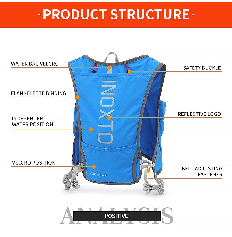 Quick-drying running backpack 5L ultra-light hydrating vest