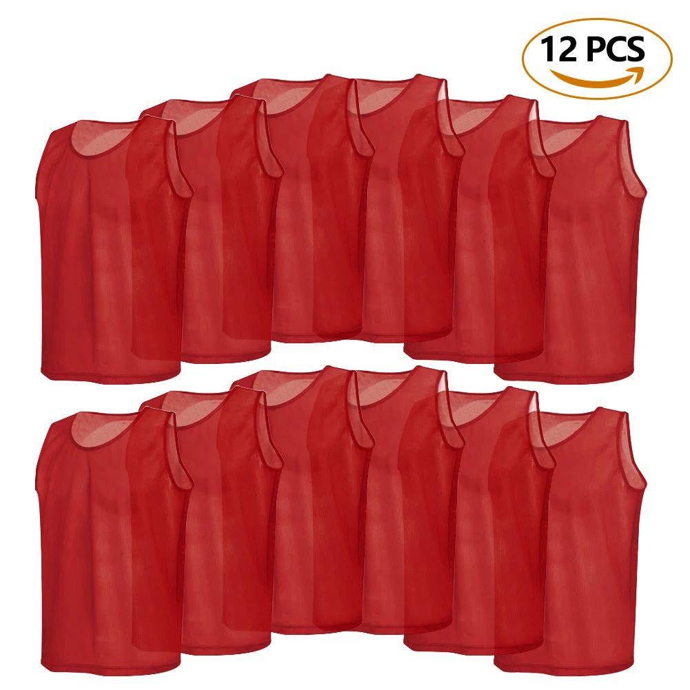 6 12 PCS Adults Children Soccer Training Vest Football