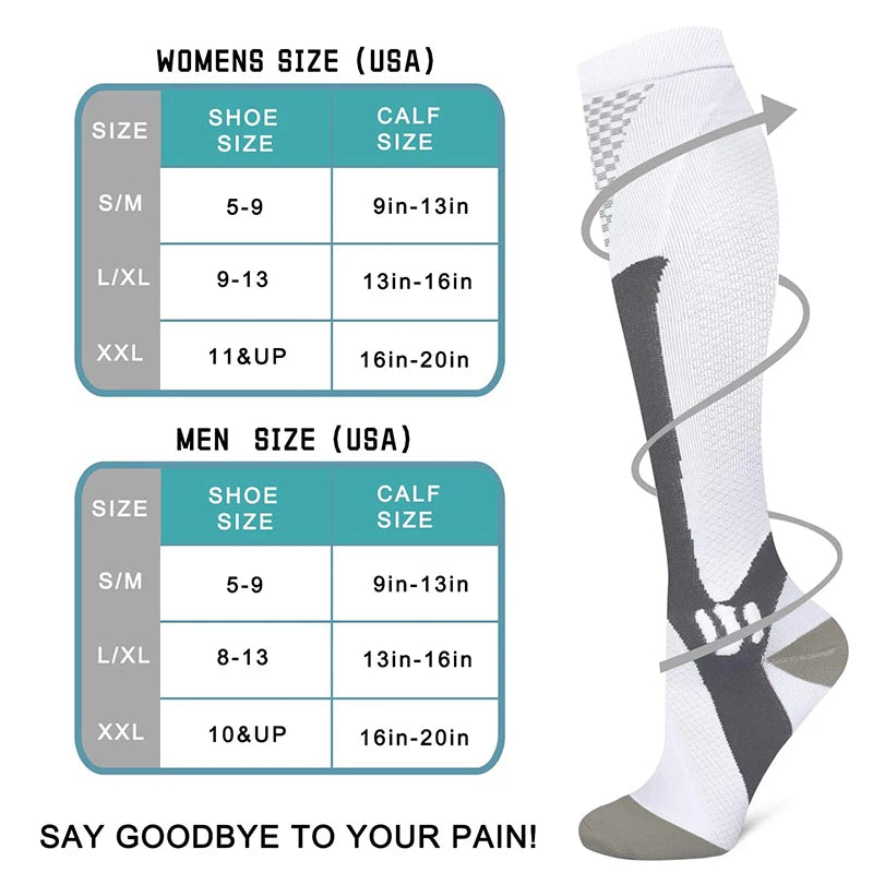 Brothock Medical Sport Compression Socks Men Women 20-30mmhg