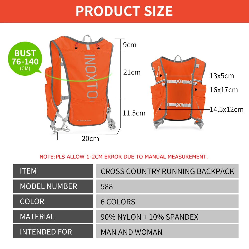 Quick-drying running backpack 5L ultra-light hydrating vest