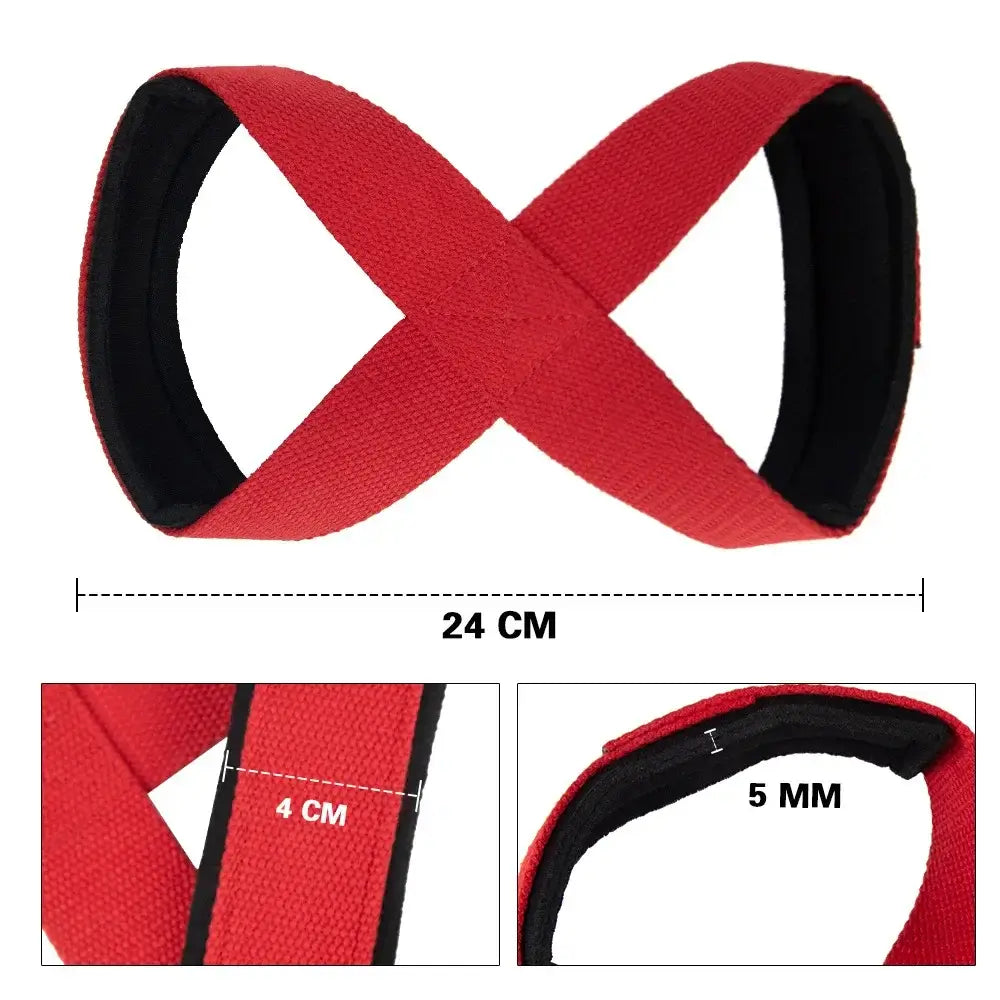 Padded Figure 8 Straps For Deadlift | Lifting Straps With Wrist Support