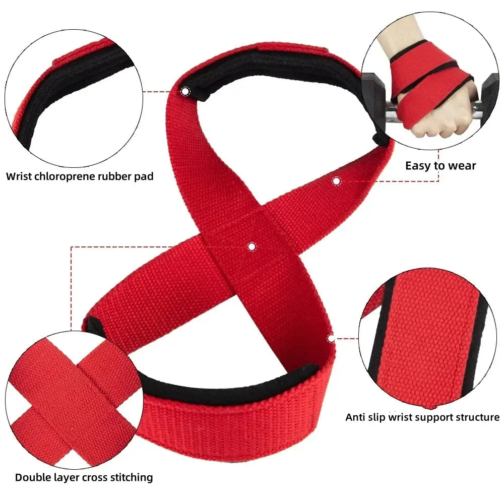 Padded Figure 8 Straps For Deadlift | Lifting Straps With Wrist Support