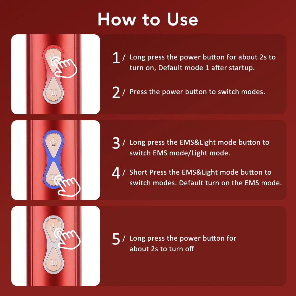3 Colors LED Light Therapy Scalp Massage Brush Hair Growth
