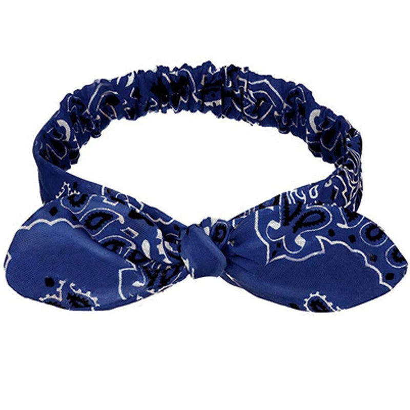 New Boho Women Soft Solid Print Headbands Vintage Cross Knot