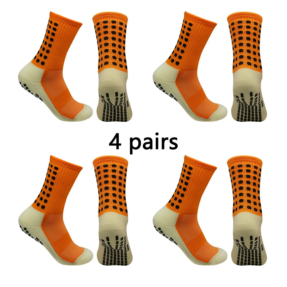 4 pairs of men s soccer socks non-slip grip pad football