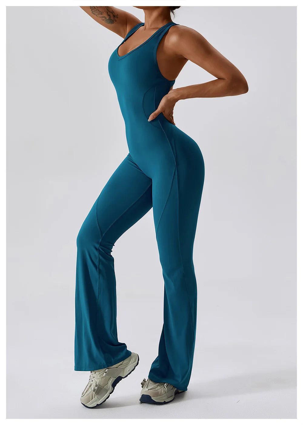 Solid Yoga Jumpsuit One Piece Outfit Fitness Bodysuit
