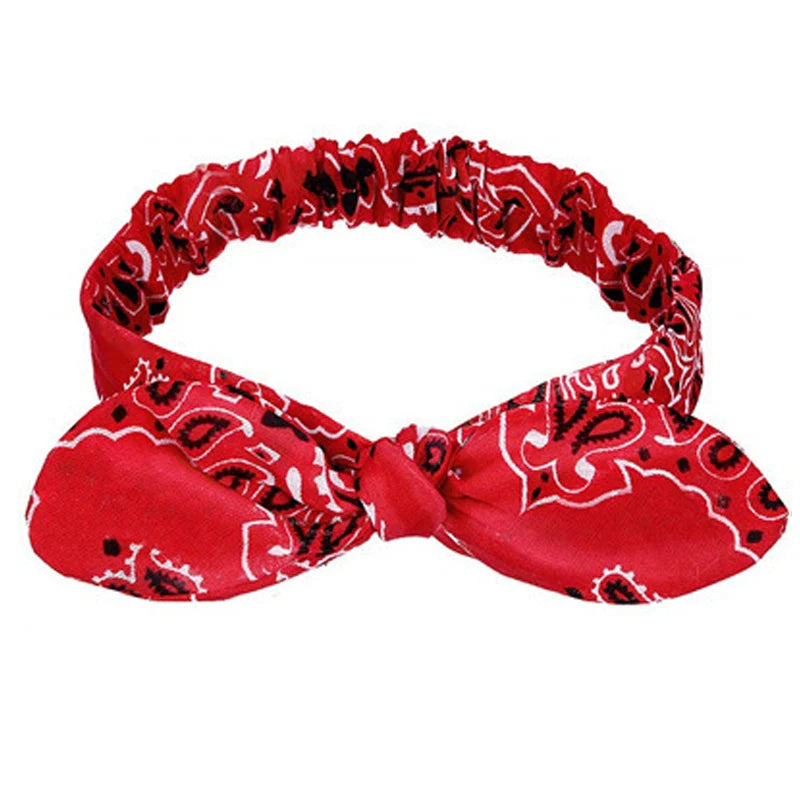 New Boho Women Soft Solid Print Headbands Vintage Cross Knot