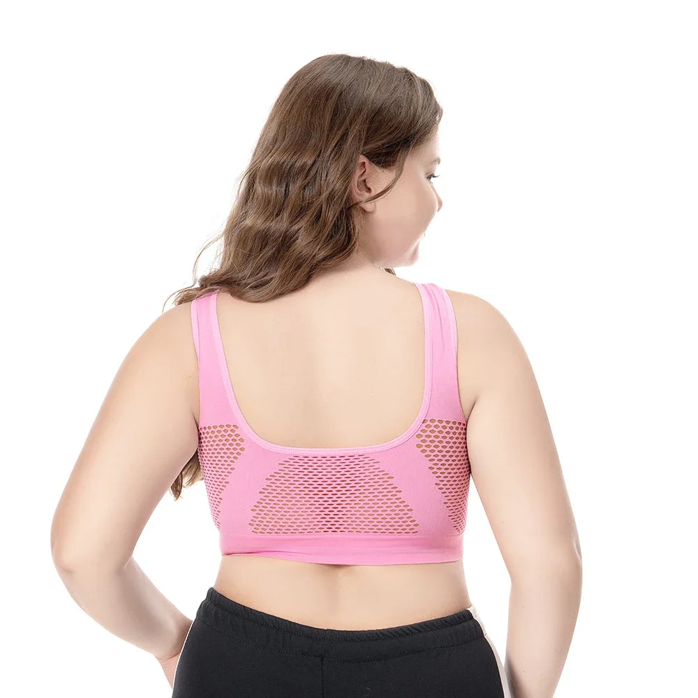 S-6XL Hollow Out Women Sport Bra Fitness Yoga Running Vest