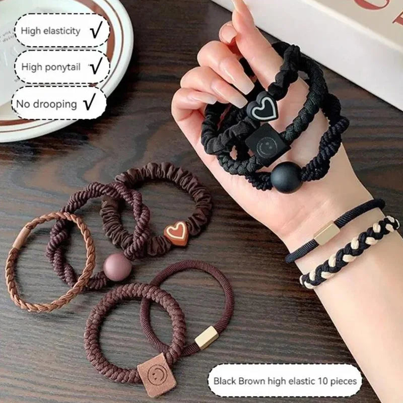 10PCS Women s Hair Ring Set Hair Accessories High Elasticity