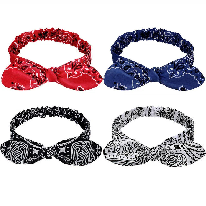 New Boho Women Soft Solid Print Headbands Vintage Cross Knot
