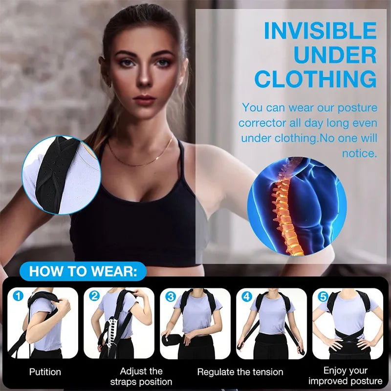 Adjustable Back Brace Posture Corrector Women Men Back