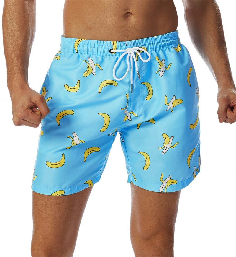 New 3D Simple Graphic Beach Shorts Men Women Fruit Pineapple