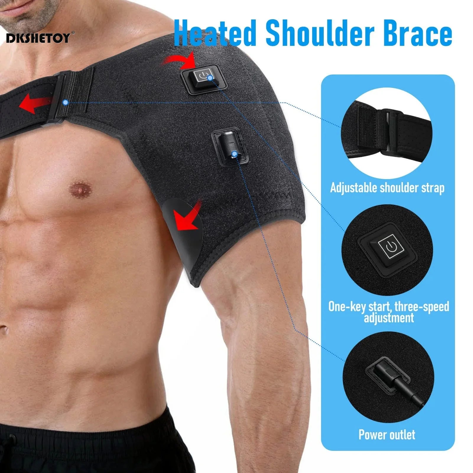 Electric Heating Shoulder Massage Braces USB Shoulder Back