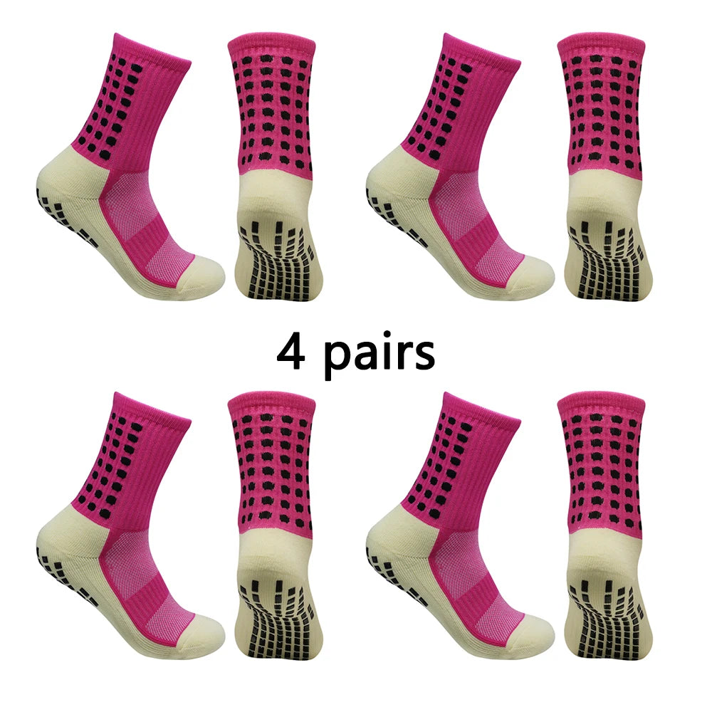 4 pairs of men s soccer socks non-slip grip pad football