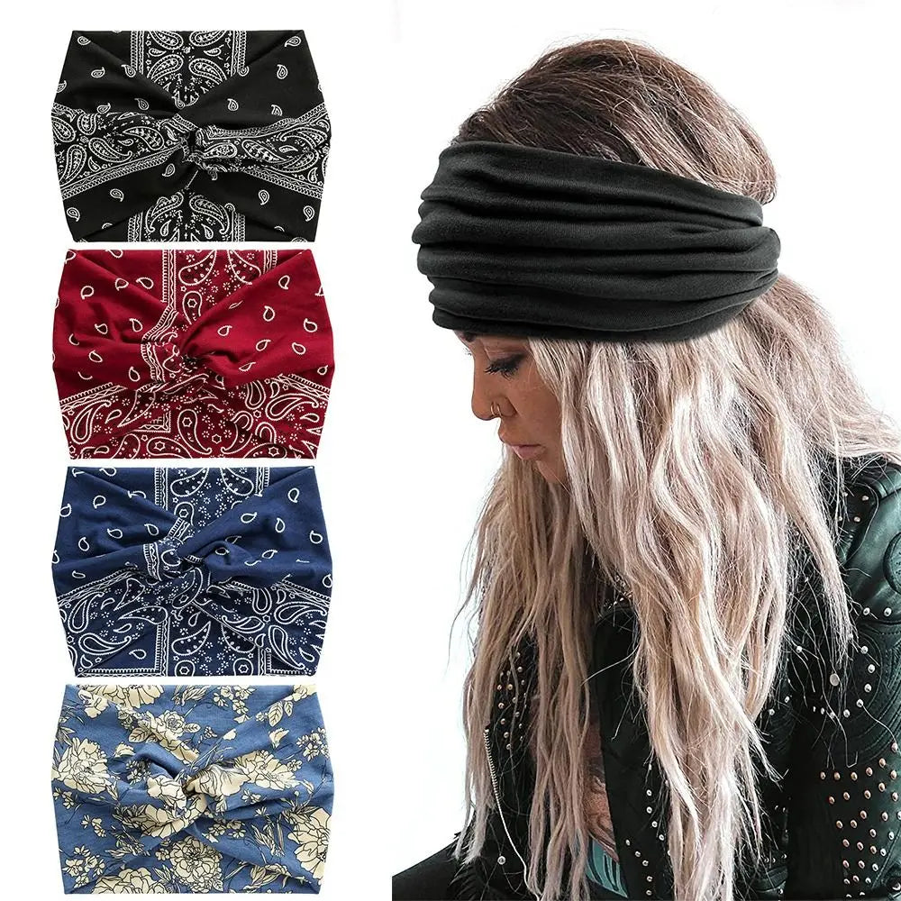 Fashion Colorful Wide Headbands Women Extra Large Turban