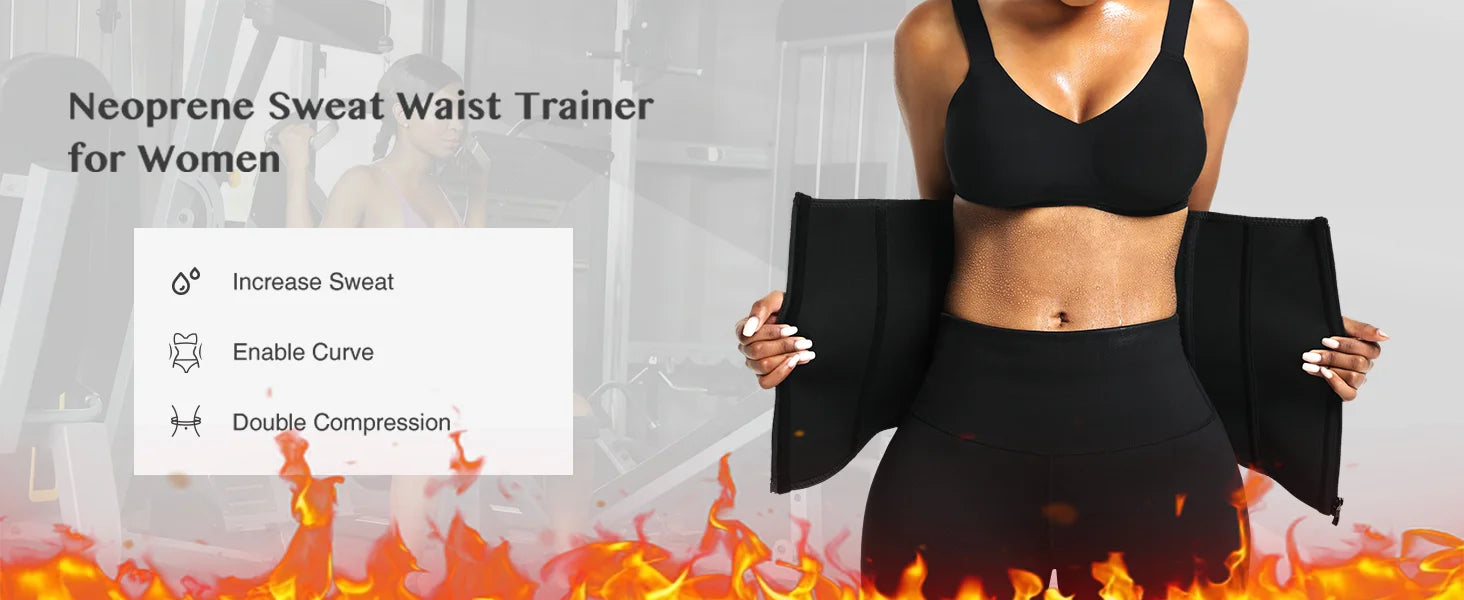Women Waist Trainer Cincher 3 Straps - Tummy Control Sweat
