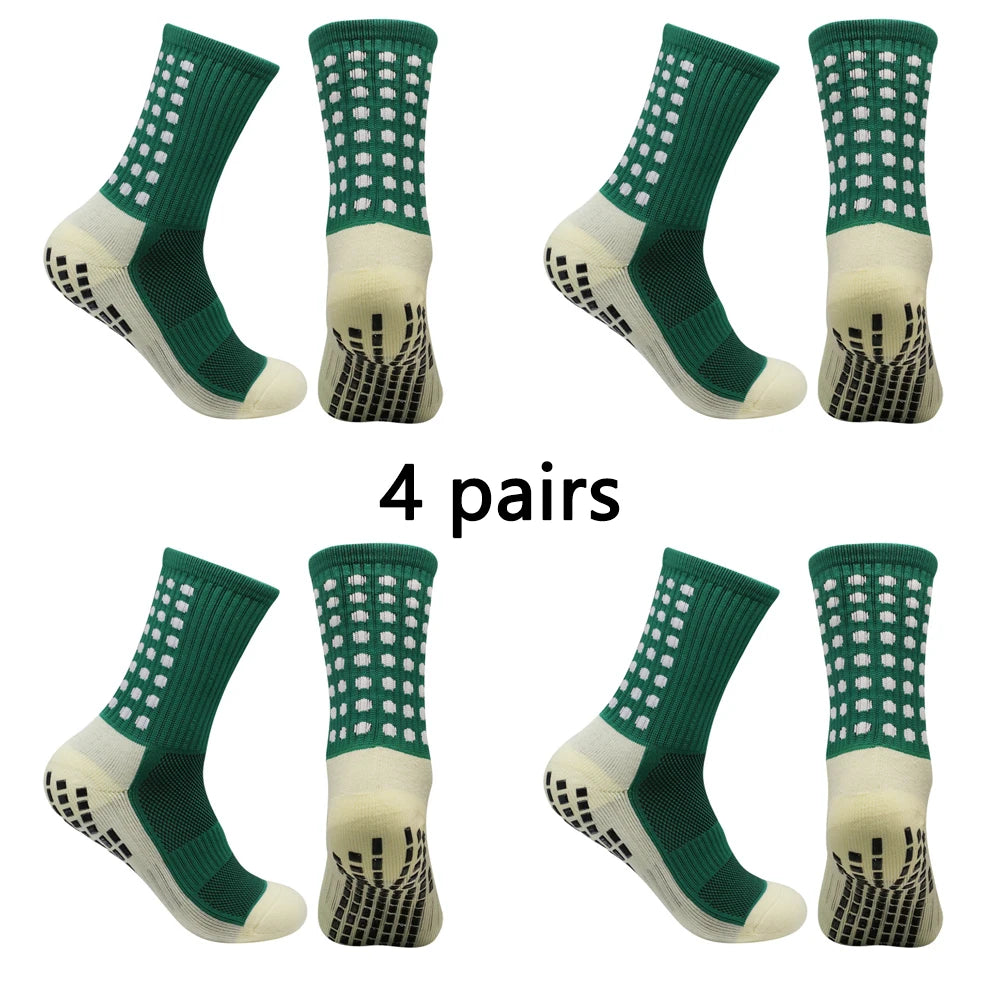 4 pairs of men s soccer socks non-slip grip pad football
