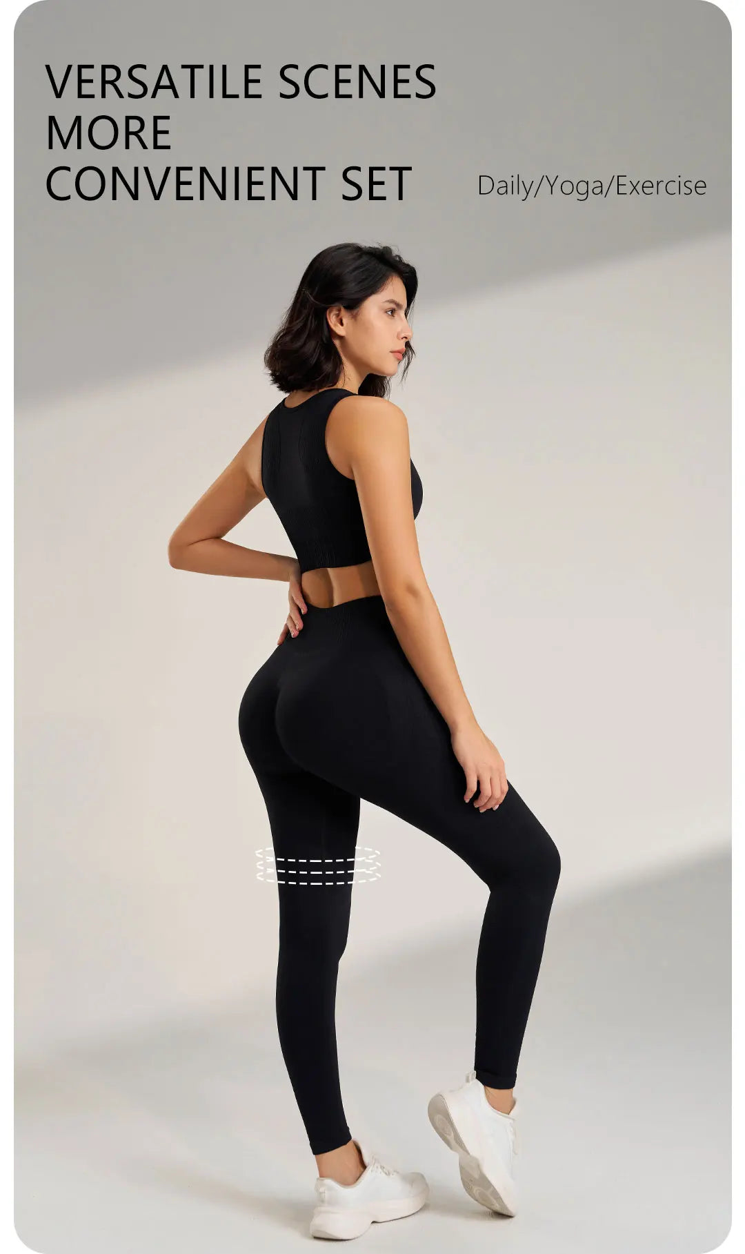 Yoga Clothing Set Women s High Waisted Leggings Top Two