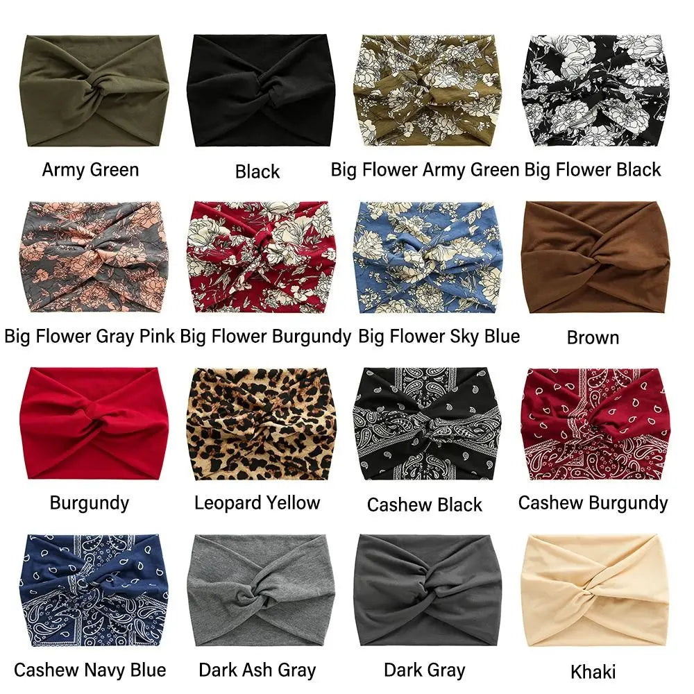 Fashion Colorful Wide Headbands Women Extra Large Turban