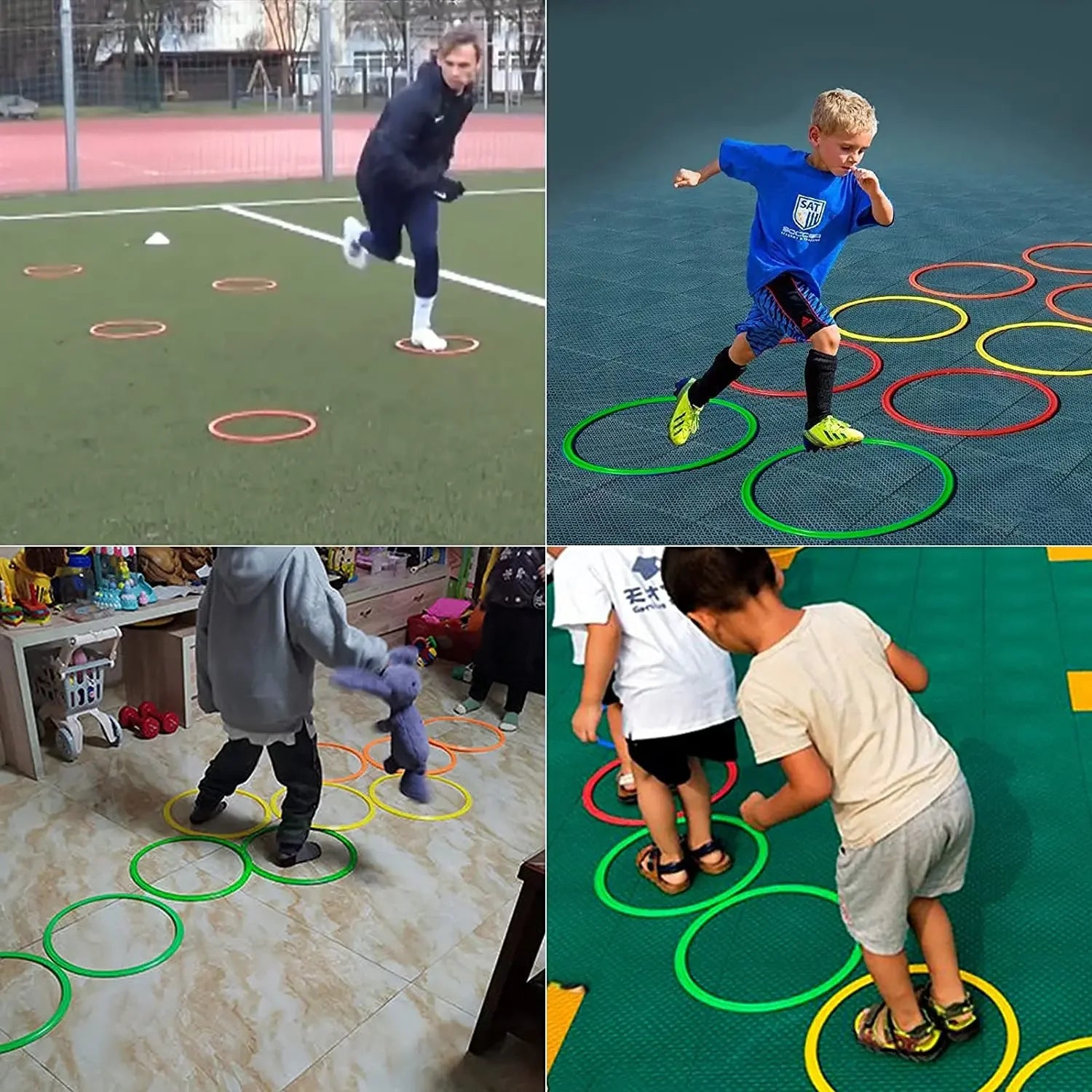 10pcs Durable Agility Training Rings Portable Football