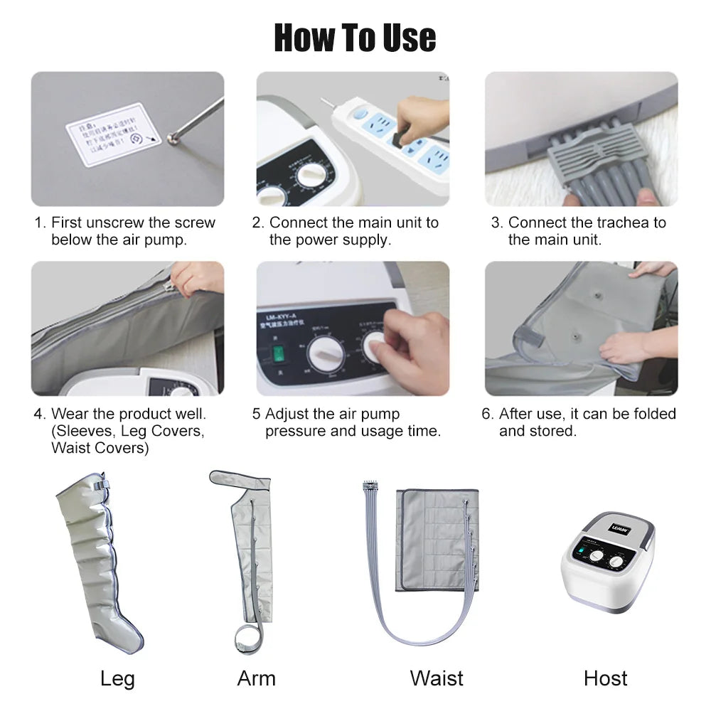Air Chambers Compression Massager Vibration Infrared Therapy