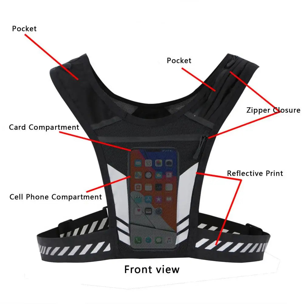 Reflective Running Vest Bag Universal Running Sports Phone