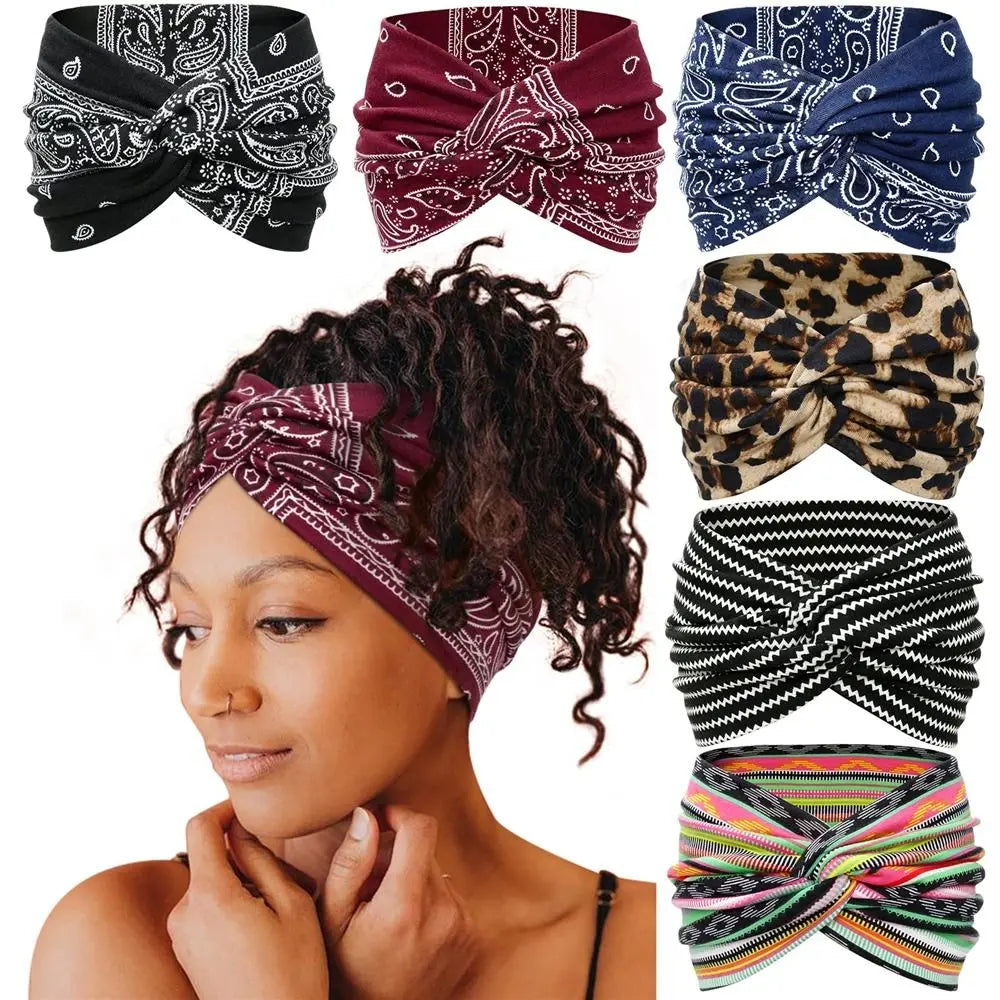 Fashion Colorful Wide Headbands Women Extra Large Turban Workout Headband Yoga Hair Bands Boho Twisted Thick Head Wrap S