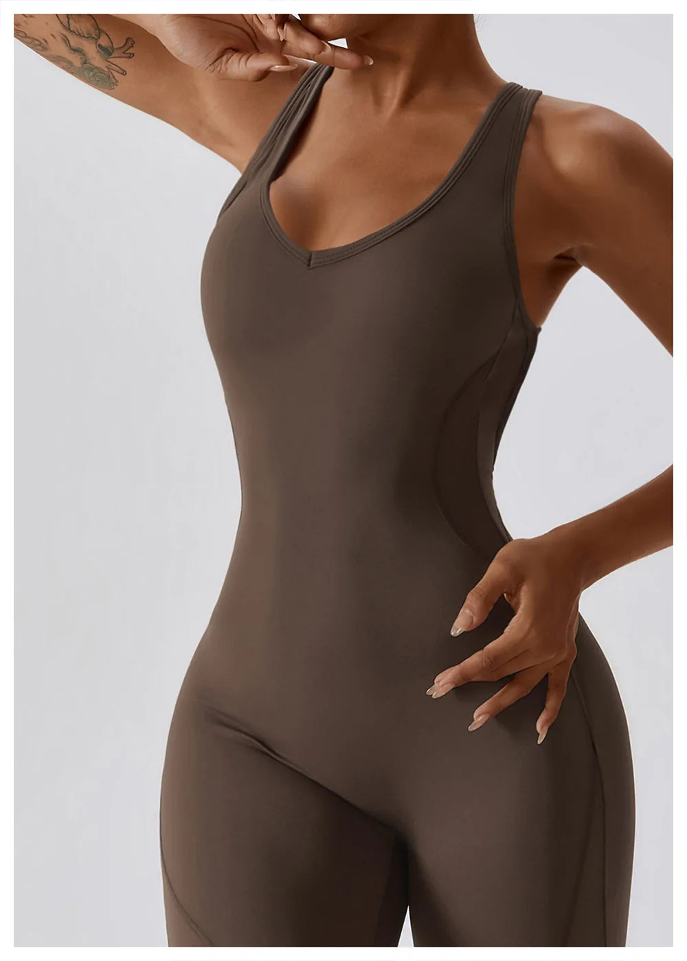Solid Yoga Jumpsuit One Piece Outfit Fitness Bodysuit