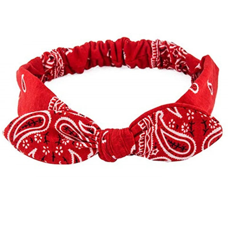 New Boho Women Soft Solid Print Headbands Vintage Cross Knot