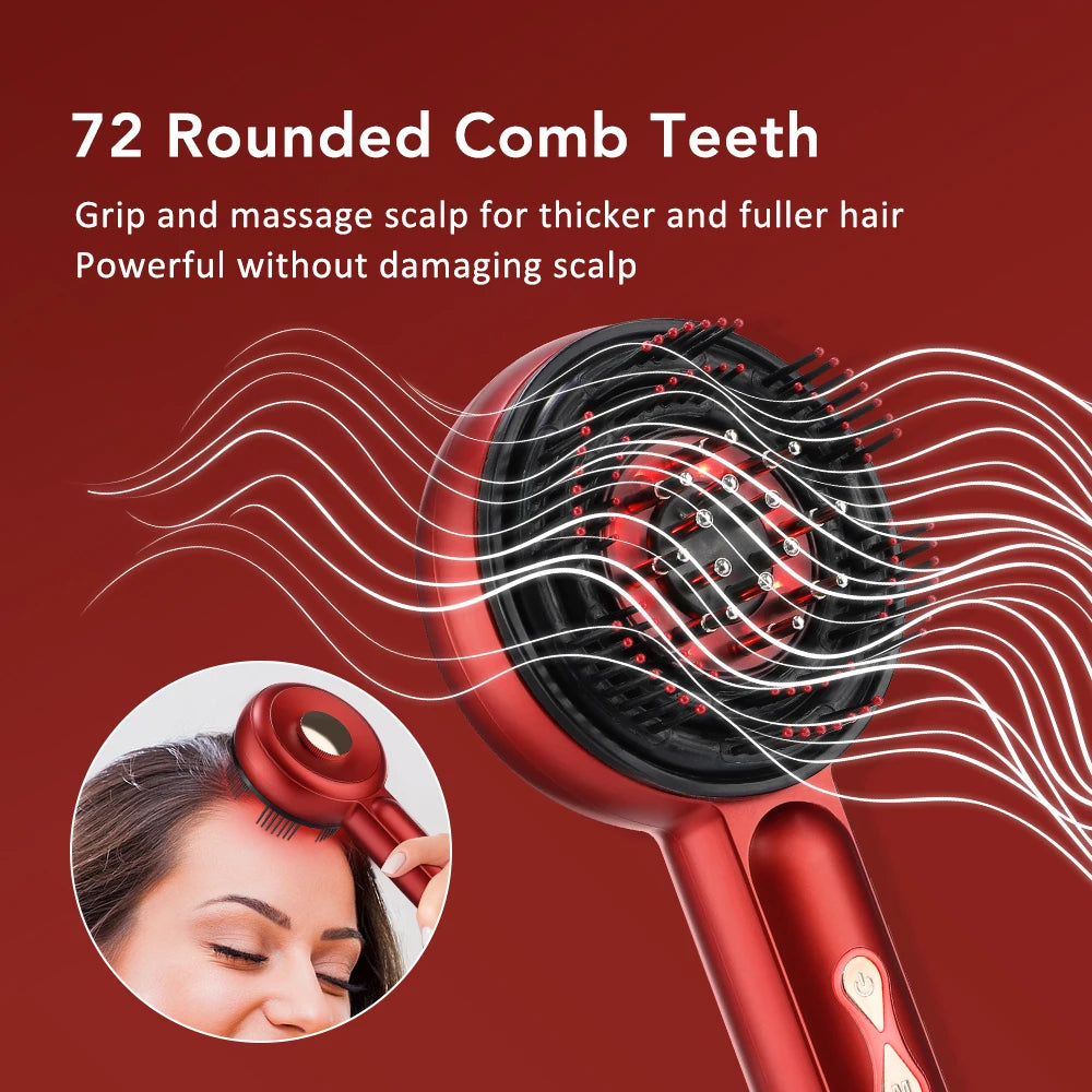 3 Colors LED Light Therapy Scalp Massage Brush Hair Growth