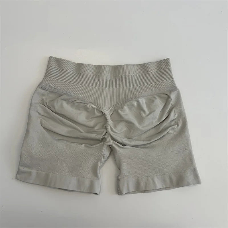 Yoga Shorts Low Ribbed Band Yoga Shorts Seamless Scrunch Bum