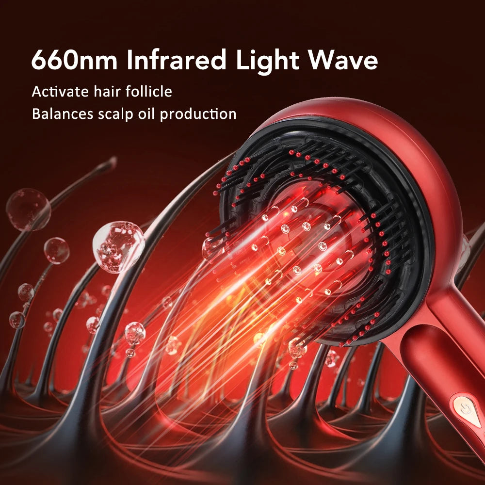3 Colors LED Light Therapy Scalp Massage Brush Hair Growth