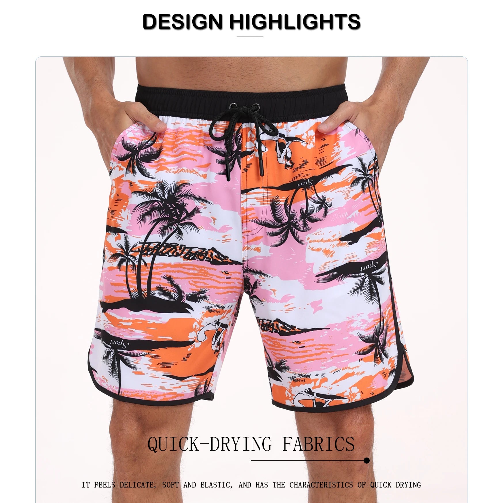 Summer men s hot selling beach pants casual vacation printed