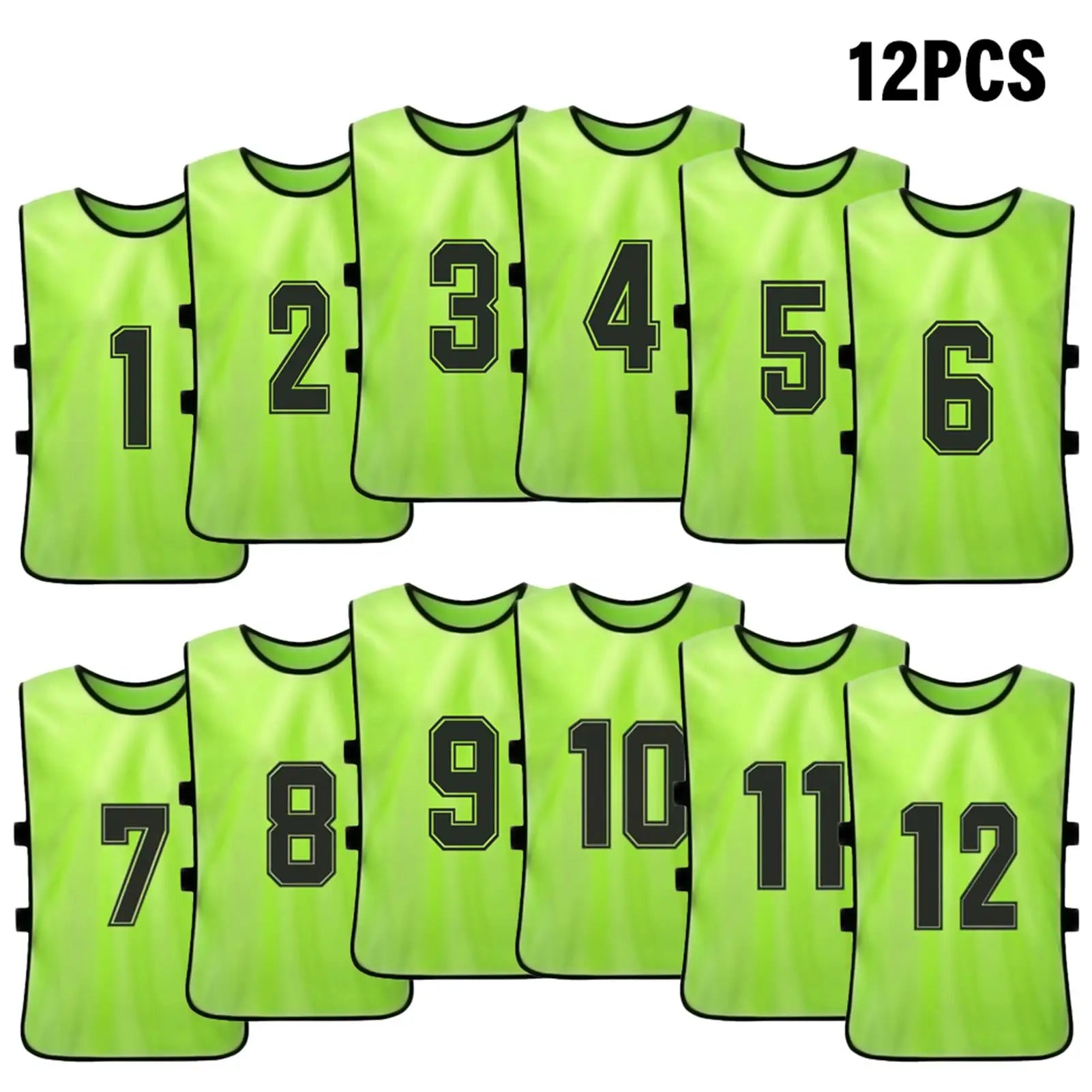 6/12PCS Kid's Football Pinnies Quick Dry Soccer Jersey Youth Sports Scrimmage Basketball Team Training Numbered Bibs Spo