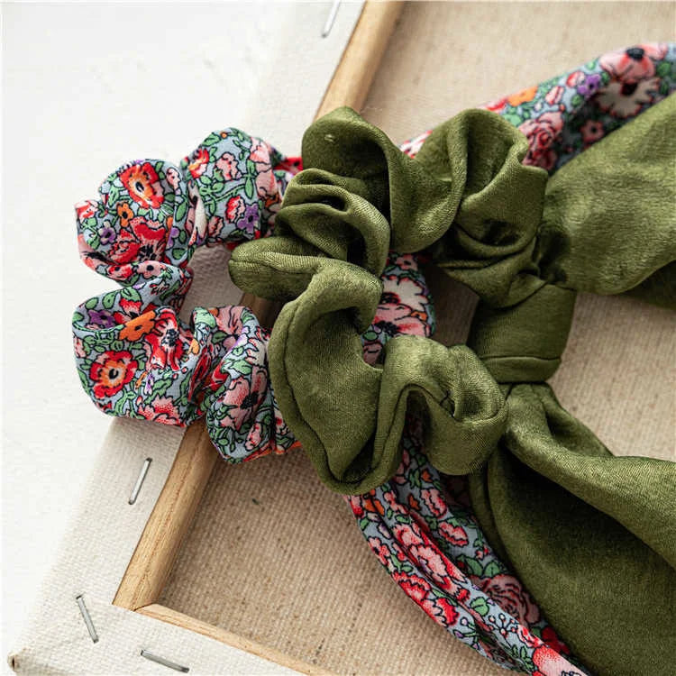 Fashion Leopard Print Bow Satin Long Ribbon Ponytail Scarf
