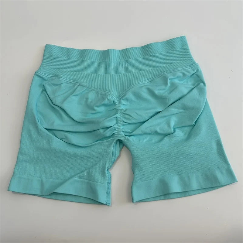 Yoga Shorts Low Ribbed Band Yoga Shorts Seamless Scrunch Bum