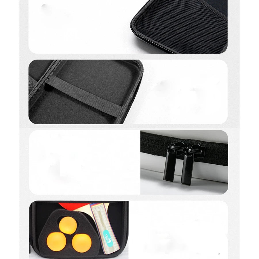 Table Tennis Racket Bag EVA Square Shaped Ping Pong Box Case