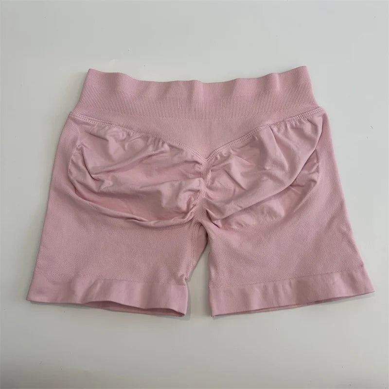 Yoga Shorts Low Ribbed Band Yoga Shorts Seamless Scrunch Bum