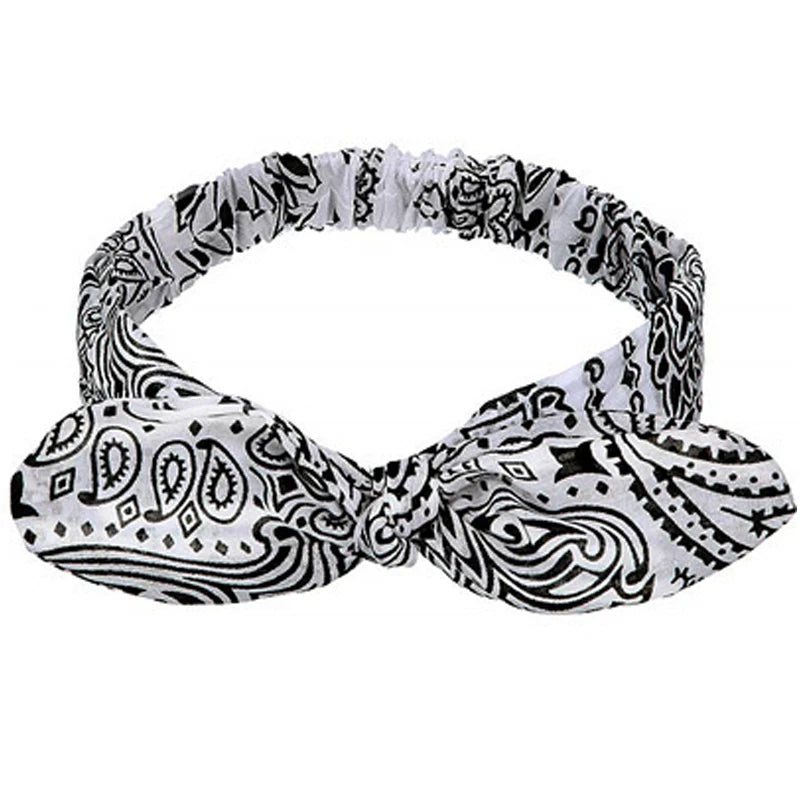 New Boho Women Soft Solid Print Headbands Vintage Cross Knot
