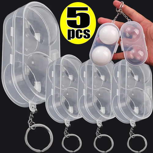 1-5pcs Table Tennis Ball Container Box Hard Plastic Case Ping Pong Ball Storage Box with Keychain Table Tennis Accessori