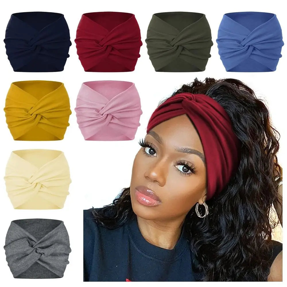Fashion Colorful Wide Headbands Women Extra Large Turban