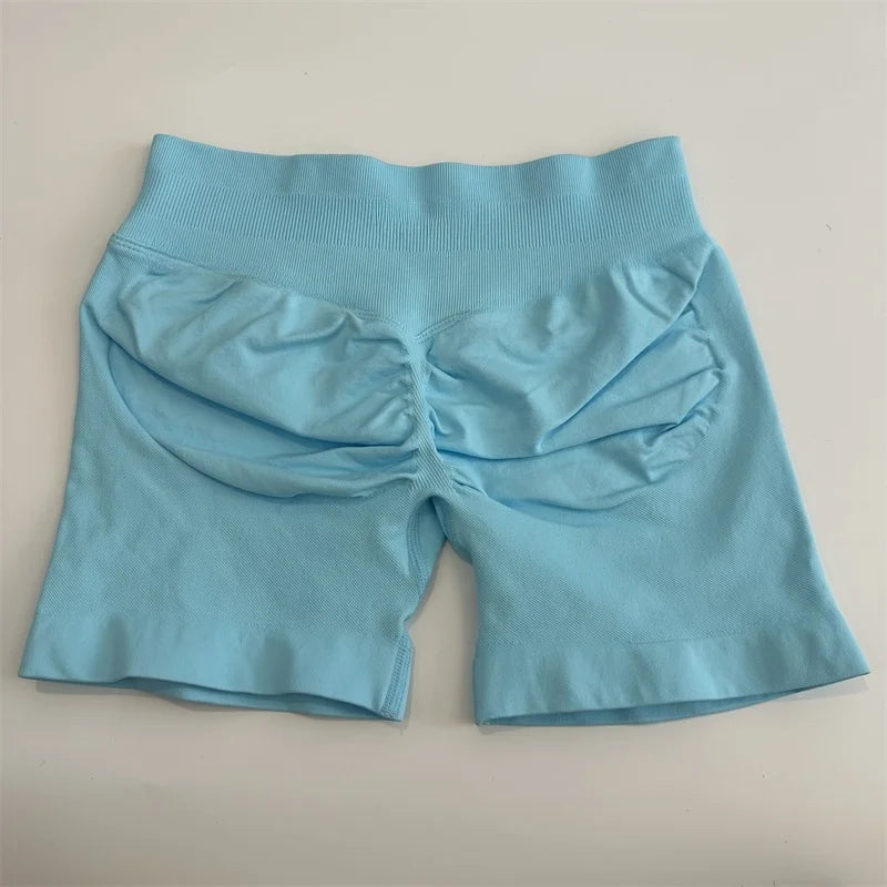Yoga Shorts Low Ribbed Band Yoga Shorts Seamless Scrunch Bum