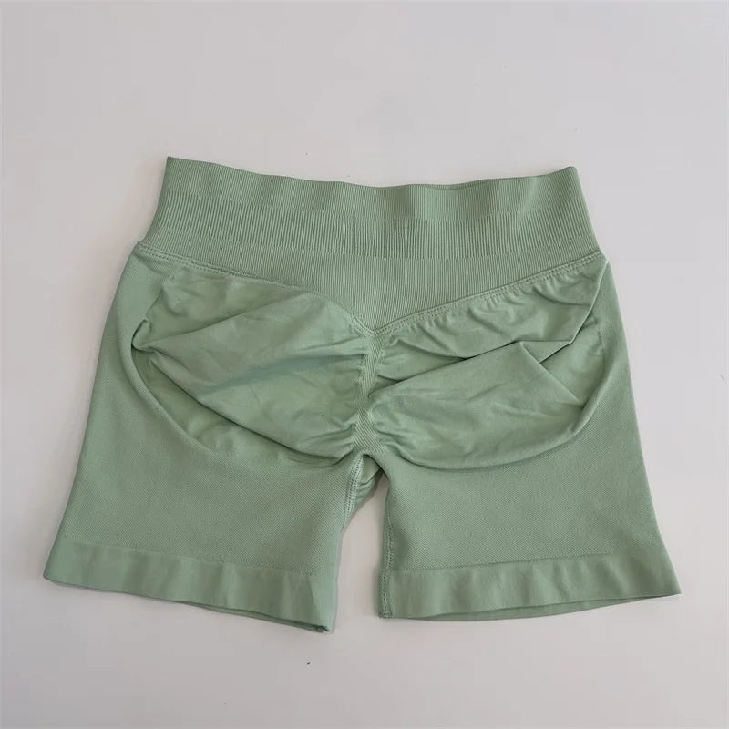 Yoga Shorts Low Ribbed Band Yoga Shorts Seamless Scrunch Bum