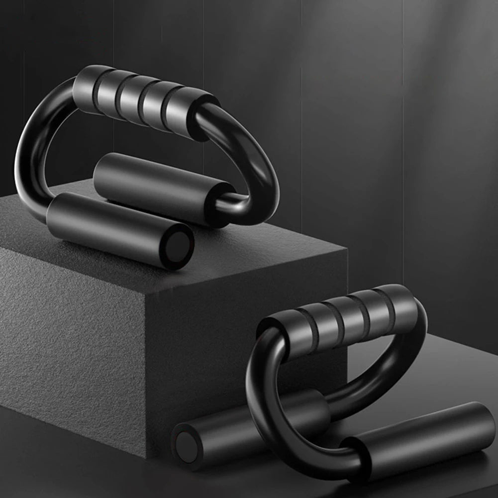 S Shape Push-up Handles No-Slip Foam Handle Push Up Stand Aluminium Alloy Exercise Board Home Fitness Chest Training Equ