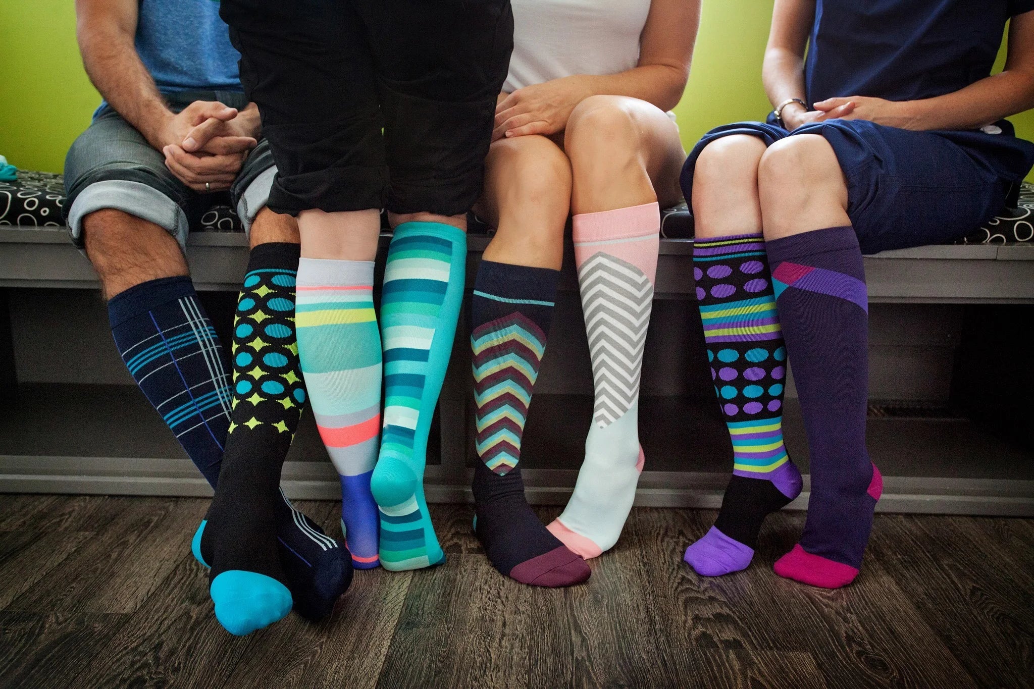 6 Pairs Solid Color Compression Socks Nurse Compression
